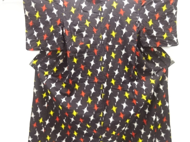 JAPANESE KIMONO / ANTIQUE HITOE KIMONO / COTTON / KURUME KASURI 